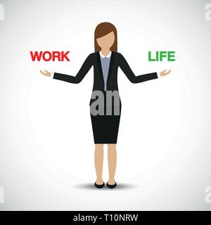 Équilibre travail-vie business woman character vector illustration EPS10 Illustration de Vecteur