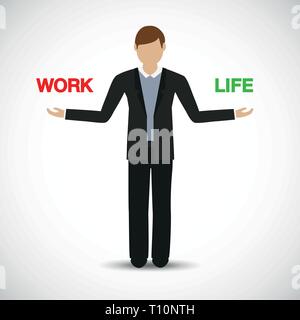 Équilibre travail-vie business man character vector illustration EPS10 Illustration de Vecteur