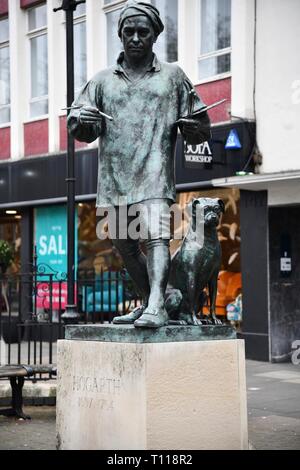 William Hogarth statue sur Chiswick High Road Banque D'Images