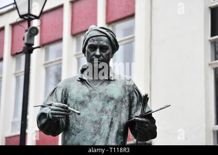 William Hogarth statue sur Chiswick High Road Banque D'Images