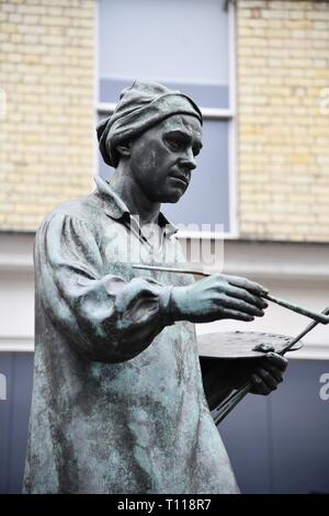 William Hogarth statue sur Chiswick High Road Banque D'Images