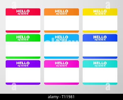 Nametag autocollants set. Blind speed dating et tag. Illustration de Vecteur