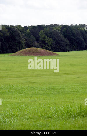 Les monticules de Pharr, un tumulus funéraire site archéologique sur la Natchez Trace Parkway à milepost 286,7 au Mississippi. Banque D'Images