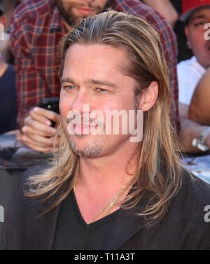 BRAD PITT 6-17-2013 à l'ouverture du film ''World War Z'' à Times Square 6-17-2013 Photo de John Barrett/PHOTOlink Banque D'Images