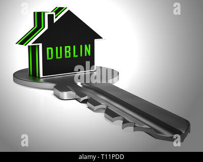 Appartements à Dublin les Irlandais illustre l'achat immobilier Condo. Les biens disponibles en Eire Localisation - 3d illustration Banque D'Images