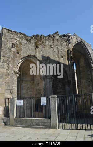 Belles ruines gothiques de l'église de Santo Domingo à Pontevedra. La nature, l'architecture, l'histoire, la photographie de rue. 19 août, 2014. La Galice, Spai Banque D'Images