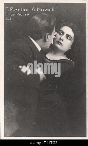 La photographie publicitaire de Francesca Bertini et Amleto Novelli dans La Piovra - Silent Movie era Banque D'Images