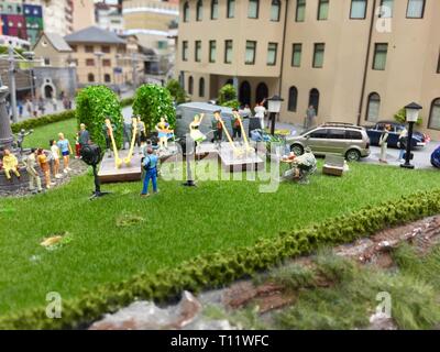 Un petit gros plan d'une scène de la miniature wonderland Hambourg Banque D'Images