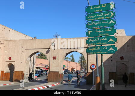 Bab er Robb, Kasbah, Medina, Marrakech, Marrakesh-Safi région, le Maroc, l'Afrique du Nord Banque D'Images