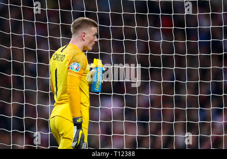 La Jordanie de l'Angleterre durant la Pickford UEFA Euro 2020, Groupe de qualification un match au stade de Wembley, Londres. Banque D'Images