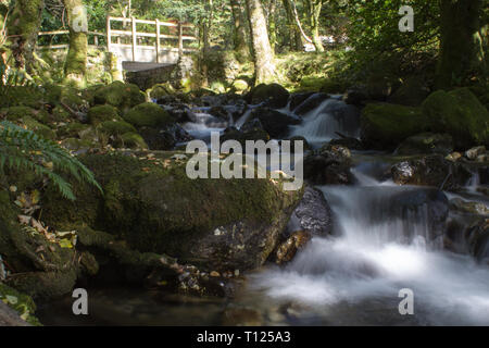 Un pont traversant une rivière. Galles. Banque D'Images