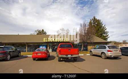 Le dernier blockbuster video magasin de location dans le monde se trouvent dans la petite ville de Bend, Oregon. Banque D'Images