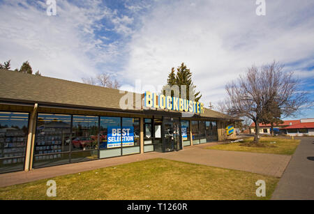 Le dernier blockbuster video magasin de location dans le monde se trouvent dans la petite ville de Bend, Oregon. Banque D'Images