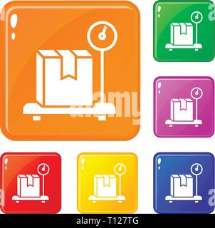 Livraison de poids fort icons set vector color Illustration de Vecteur