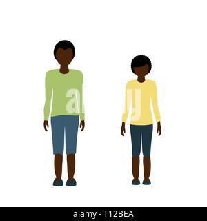 Caractère enfants garçon et fille isolé sur fond blanc de l'Afrique de l'illustration vecteur EPS10 Illustration de Vecteur