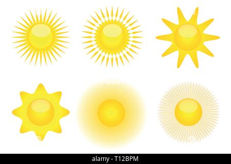 Ensemble d'icônes soleil des vacances soleil illustration vecteur EPS10 Illustration de Vecteur