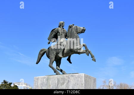 Statue d'Alexandre le Grand, Thessalonique, Grèce Banque D'Images