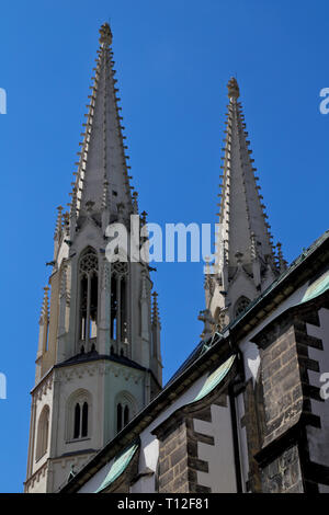 Deux tours de Saint Pierre et Paul à Goerlitz, Allemagne Banque D'Images