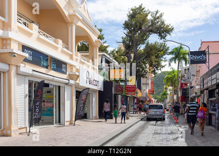 Boutiques sur la rue Front, Philipsburg, Saint Martin, Saint Martin, Petites Antilles, Caraïbes Banque D'Images