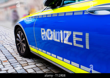 Allemagne, Polizei, Police, signe directionnel Banque D'Images