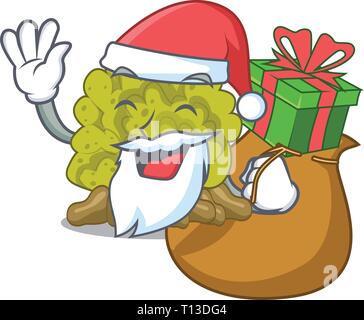 Santa avec récif de corail vert cadeaux toys formes cartoon Illustration de Vecteur