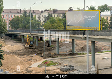 Brest, Biélorussie - Juillet 30, 2018 : Сonstruction d'une nouvelle route junction Banque D'Images