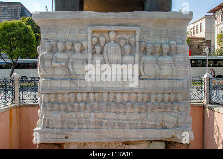 L'obélisque de Théodose est l'obélisque égyptien antique du pharaon Thoutmosis III reconstitué à l'Hippodrome de Constantinople par l'empereur romain Banque D'Images