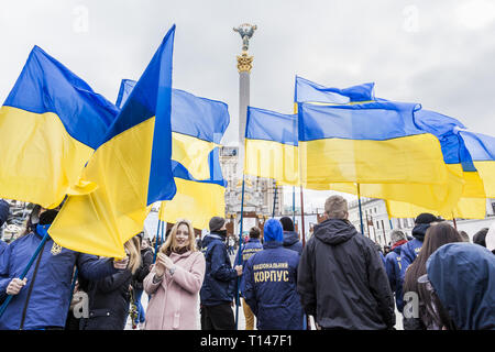 Kiev, Kiev, Ukraine. Mar 23, 2019. Des manifestants dans une manifestation contre la corruption du gouvernement ukrainien à la place de l'indépendance, à Kiev, Ukraine. Credit : Celestino Arce Lavin/ZUMA/Alamy Fil Live News Banque D'Images