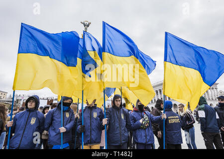 Kiev, Kiev, Ukraine. Mar 23, 2019. Des manifestants dans une manifestation contre la corruption du gouvernement ukrainien à la place de l'indépendance, à Kiev, Ukraine. Credit : Celestino Arce Lavin/ZUMA/Alamy Fil Live News Banque D'Images