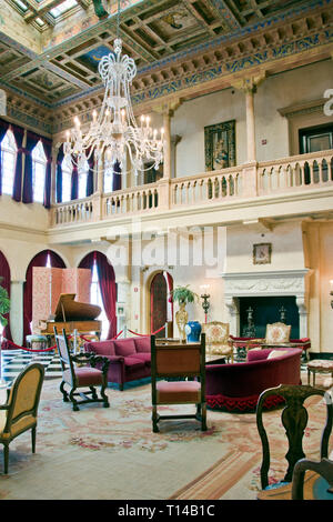 Intérieur de Ca d'Zan, l'hôtel particulier de la Renaissance méditerranéenne, propriétaire du cirque et d'art John Ringling et sa femme Mable, Sarasota, Floride. Banque D'Images