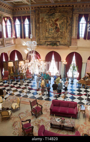 Intérieur de Ca d'Zan, l'hôtel particulier de la Renaissance méditerranéenne, propriétaire du cirque et d'art John Ringling et sa femme Mable, Sarasota, Floride. Banque D'Images