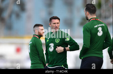 République d'Irlande assistant manager Robbie Keane sur le terrain avant de l'UEFA Euro 2020 Groupe d match de qualification, au Victoria Stadium, Gibraltar. Banque D'Images