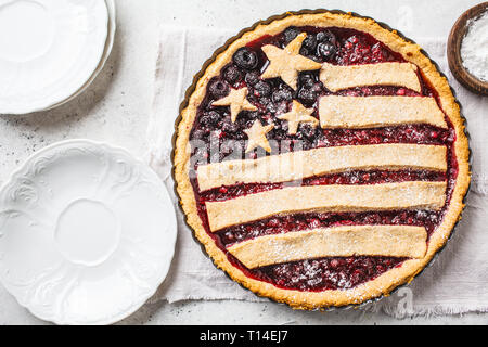 Drapeau américain berry pie. Date de l'indépendance d'Amérique concept. Banque D'Images