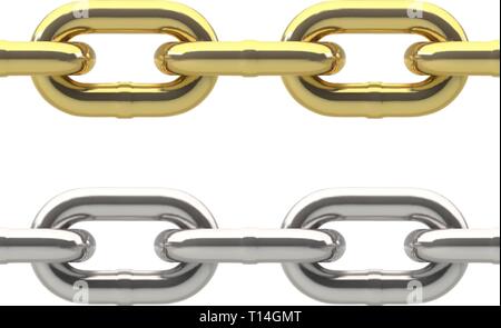 Ovale transparente lien chains set silver et gold, isolé sur fond blanc. Vector illustration Illustration de Vecteur