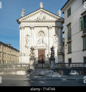 Udine, Frioul-Vénétie Julienne, Italie. Le 22 mars 2019. L'église de San de Sant'Antonio Abate, un édifice religieux, maintenant dans les 100 désaffectée Banque D'Images