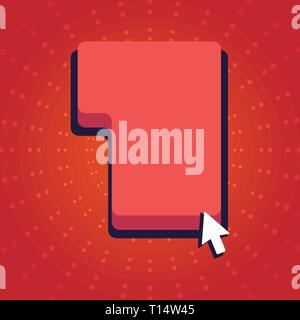 Direction pour Appuyez sur ou cliquez sur la touche Commande clavier rouge avec flèche curseur concept Business template vide copie espace promotion coupons Affiches isolées Illustration de Vecteur