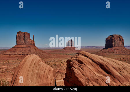 Les mitaines, Monument Valley, Arizona, USA, Amérique du Nord Banque D'Images