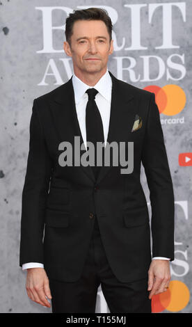 Les Brit Awards 2019 qui a eu lieu à l'O2 - Arrivées avec : Hugh Jackman Où : London, Royaume-Uni Quand : 20 février 2019 Source : WENN.com Banque D'Images