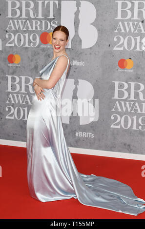 Les Brit Awards 2019 qui a eu lieu à l'O2 - Arrivées avec : Jess Glynne Où : London, Royaume-Uni Quand : 20 février 2019 Source : WENN.com Banque D'Images