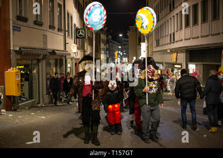 Carnaval de Bâle 2019 la nuit Banque D'Images