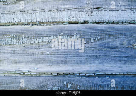 La texture de fond en bois - planches en bois couvertes de vieux l'écaillage de la peinture de couleur bleu pâle Banque D'Images