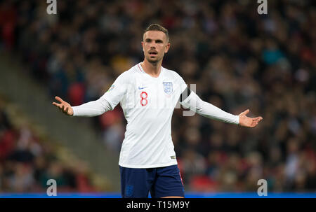 Londres, Royaume-Uni. Mar 22, 2019. Jordan Henderson (Liverpool) de l'Angleterre durant l'UEFA Euro 2020 match de qualification entre l'Angleterre et la République Tchèque au stade de Wembley, Londres, Angleterre le 22 mars 2019. Photo par Andy Rowland/Premier Images des médias. Crédit : Andrew Rowland/Alamy Live News Banque D'Images