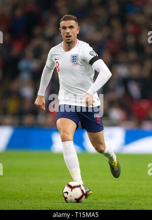 Londres, Royaume-Uni. Mar 22, 2019. Jordan Henderson (Liverpool) de l'Angleterre durant l'UEFA Euro 2020 match de qualification entre l'Angleterre et la République Tchèque au stade de Wembley, Londres, Angleterre le 22 mars 2019. Photo par Andy Rowland/Premier Images des médias. Crédit : Andrew Rowland/Alamy Live News Banque D'Images