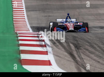 23 mars 2019 - Austin, Texas, États-Unis - Tony Kanaan (14) du Brésil passe par les tours au cours de la pratique pour l'Indycar classique au Circuit Of The Americas à Austin, Texas. (Crédit Image : © Walter G Arce Sr Asp Inc/ASP) Banque D'Images