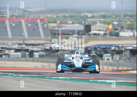 Austin, Texas, États-Unis. Mar 23, 2019. Josef Newgarden # 02 Chevrolet avec l'équipe Penske en action pratique 3 à l'Indycar Classic, le circuit des Amériques à Austin, Texas. Mario Cantu/CSM/Alamy Live News Banque D'Images