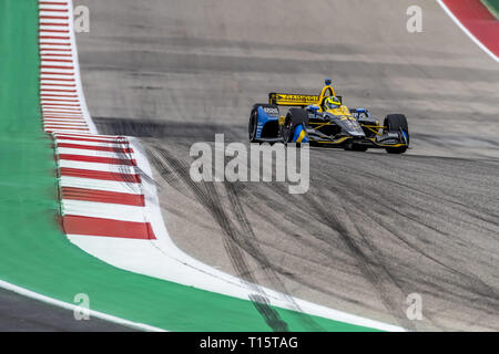 Austin, Texas, États-Unis. Mar 23, 2019. ZACH VEACH (26) des États-Unis passe par les tours au cours de la pratique pour l'Indycar classique au Circuit Of The Americas à Austin, Texas. (Crédit Image : © Walter G Arce Sr Asp Inc/ASP) Banque D'Images