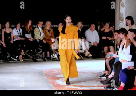 Prague, République tchèque. Mar 23, 2019. Un modèle présente une création de designer Zdenka Imreczeova au cours de la Mercedes-Benz Fashion Week à Prague Prague, République tchèque, le 23 mars 2019. Credit : Dana Kesnerova/Xinhua/Alamy Live News Banque D'Images