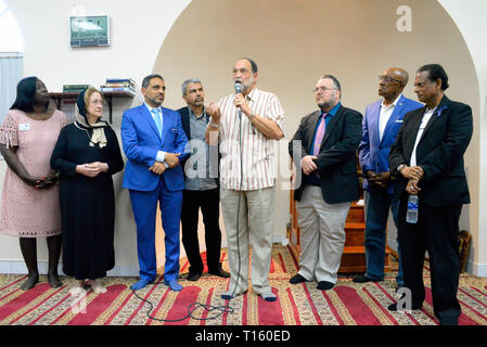 Melbourne, en Floride. USA. 23 mars, 2019. La Société Islamique du Comté de Brevard en Floride s'étend nos plus sincères condoléances aux familles et amis des victimes du massacre des mosquées à Christchurch, Nouvelle-Zélande. Nous pleurons leur perte mais savons dans notre cœur, qu'ils sont tous dans leur mort. Shuhada Comme cet incident montre, le terrorisme n'a pas de favoris. Aucun groupe n'a plus de monopole, et il n'a pas choisi ses victimes de façon sélective. Credit : Julian Poireau/Alamy Live News Banque D'Images