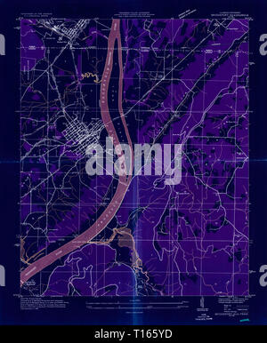 Carte TOPO USGS Alabama AL Bridgeport inversé 303331193624000 Banque D'Images