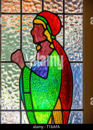 Vitrail décoratif intérieur panneaux maison résidentielle à Perth WA l'Australie. Banque D'Images